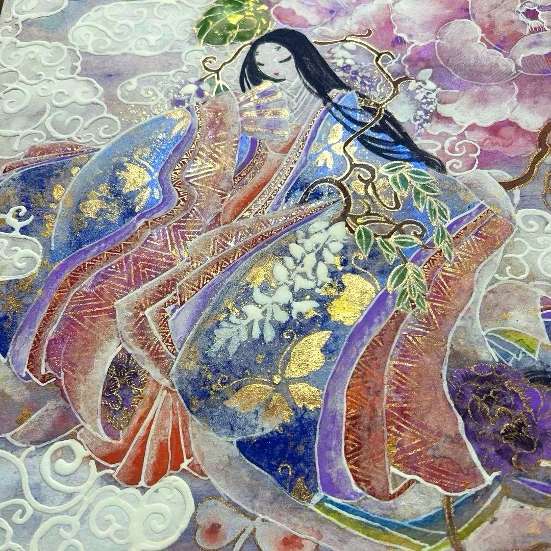 「藤の女神姫　天上芍薬御殿」　Ｓ6号(41×41cm)日本画