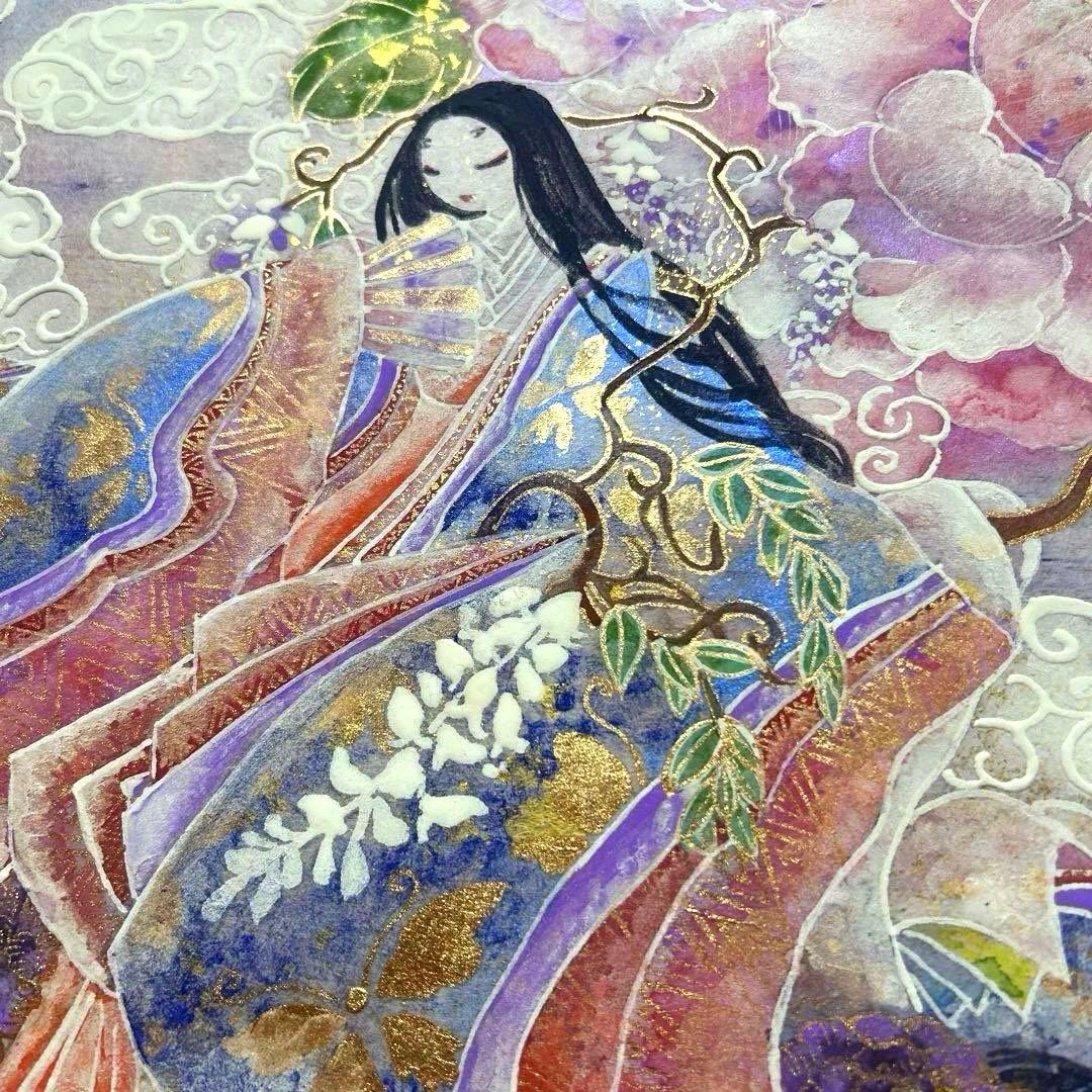 「藤の女神姫　天上芍薬御殿」　Ｓ6号(41×41cm)日本画