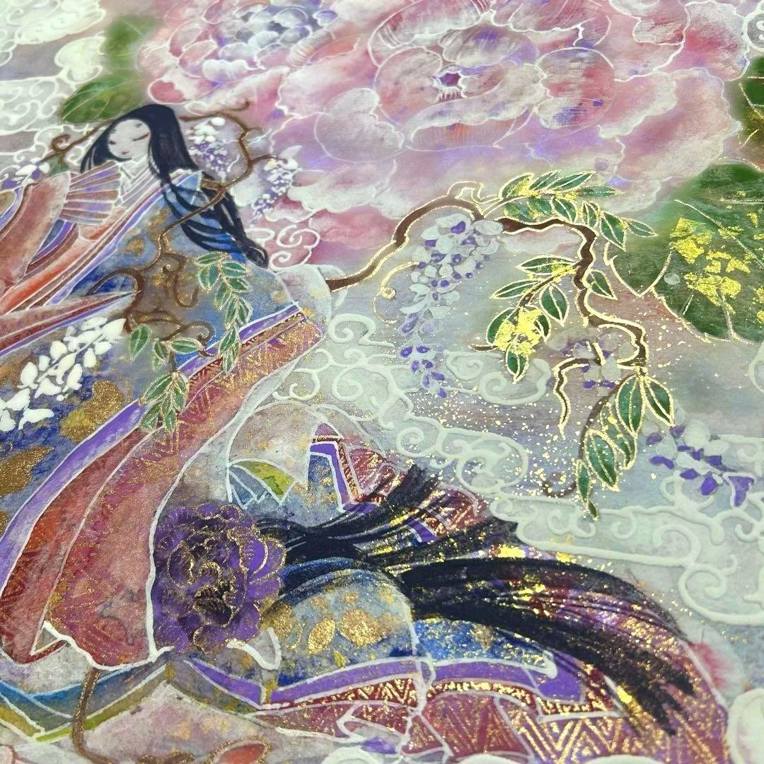 「藤の女神姫　天上芍薬御殿」　Ｓ6号(41×41cm)日本画