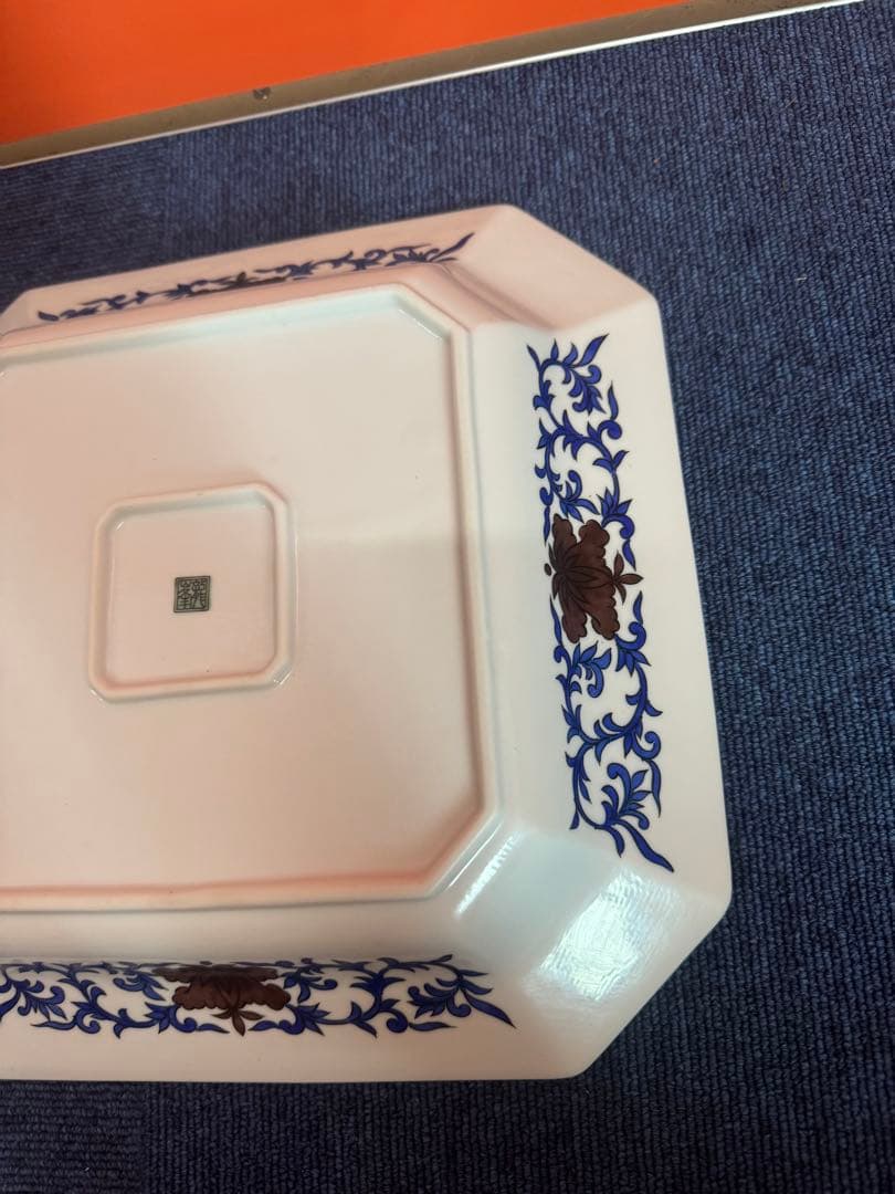 1775 龍峯窯 古九谷手水禽文　大皿　28cm 未使用