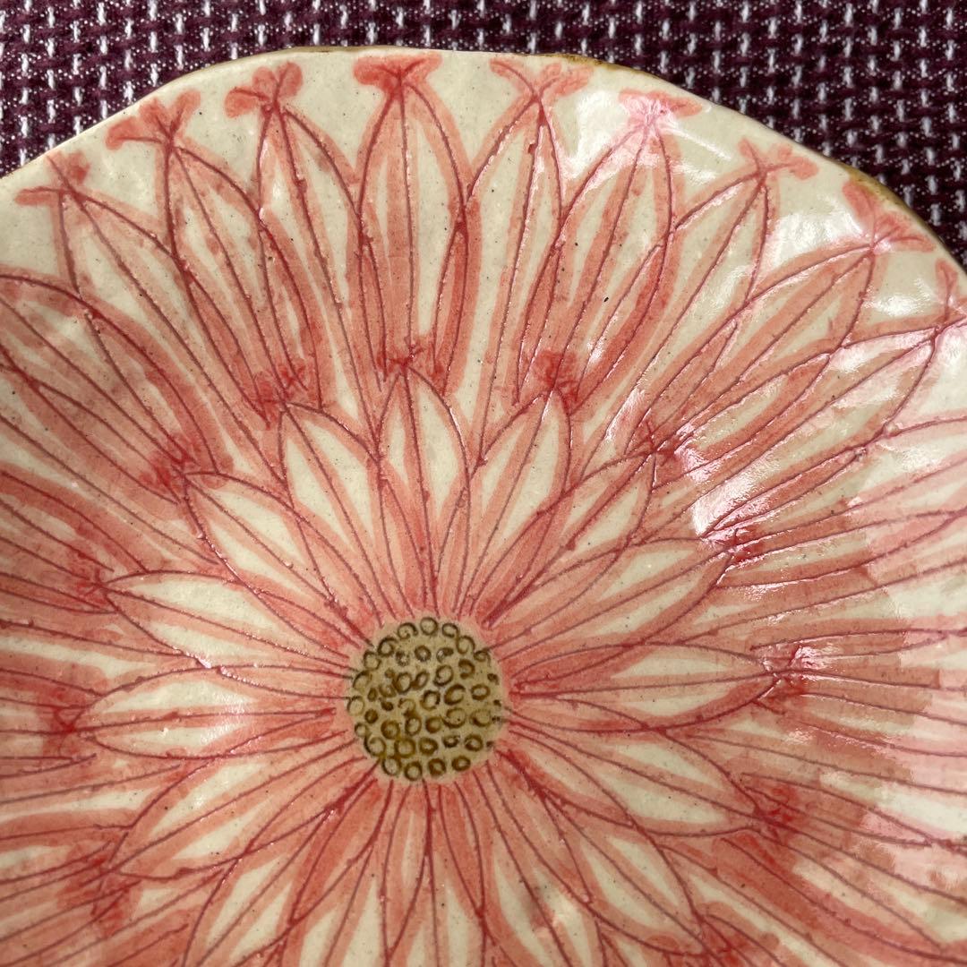 作家　陶芸家　加藤芳平　ダリア　5寸　赤　セット