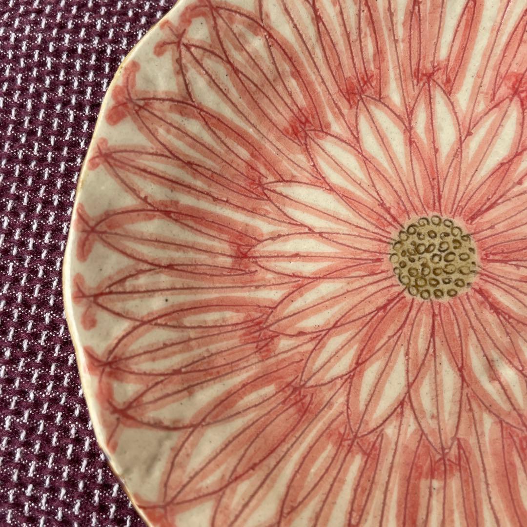 作家　陶芸家　加藤芳平　ダリア　5寸　赤　セット