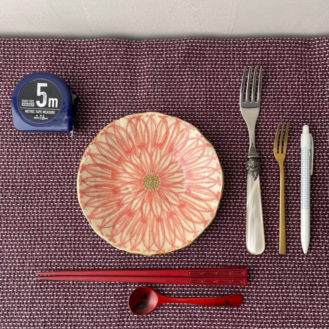 作家　陶芸家　加藤芳平　ダリア　5寸　赤　セット