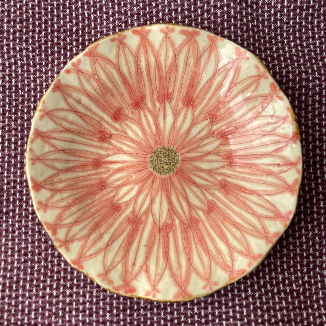 作家　陶芸家　加藤芳平　ダリア　5寸　赤　セット