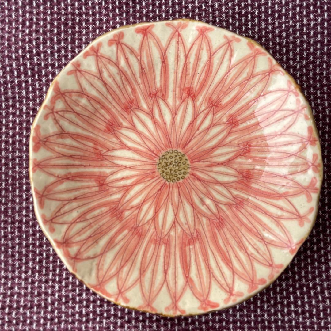 作家　陶芸家　加藤芳平　ダリア　5寸　赤　セット