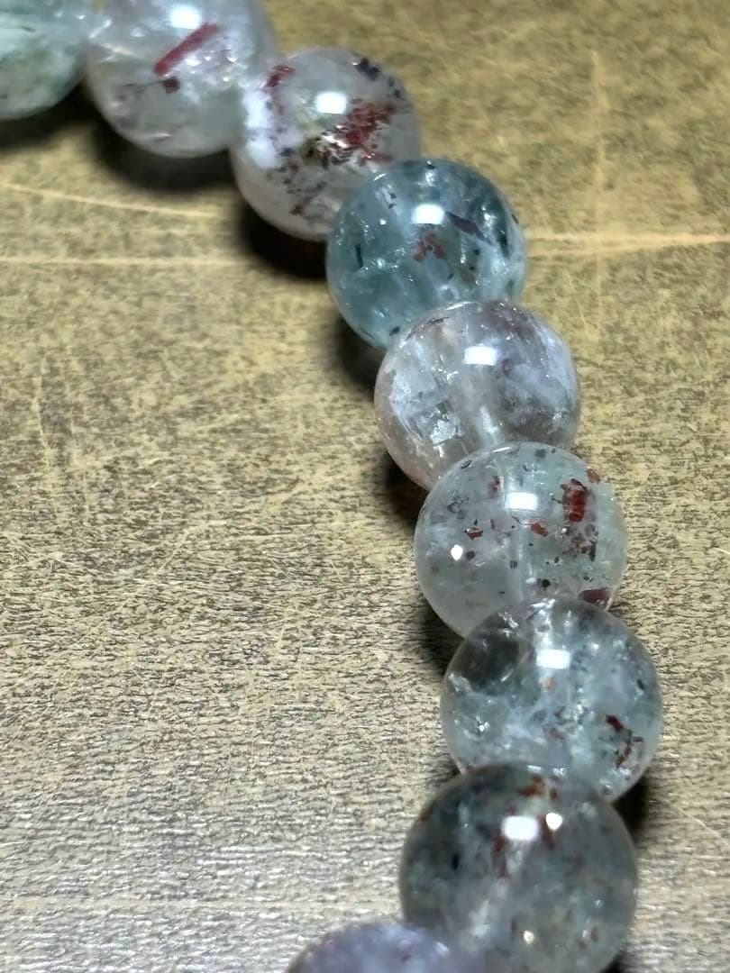 グリーンアルーシャサンストーンブレスレット9.2㎜（新品未使用）グリーンレッド