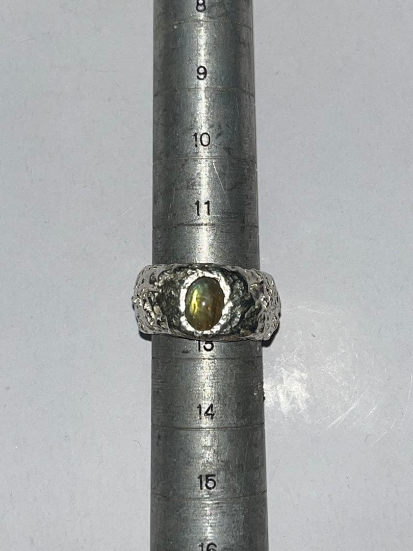 ハンドメイドシルバー リング　ラブラドライト石留め　12号