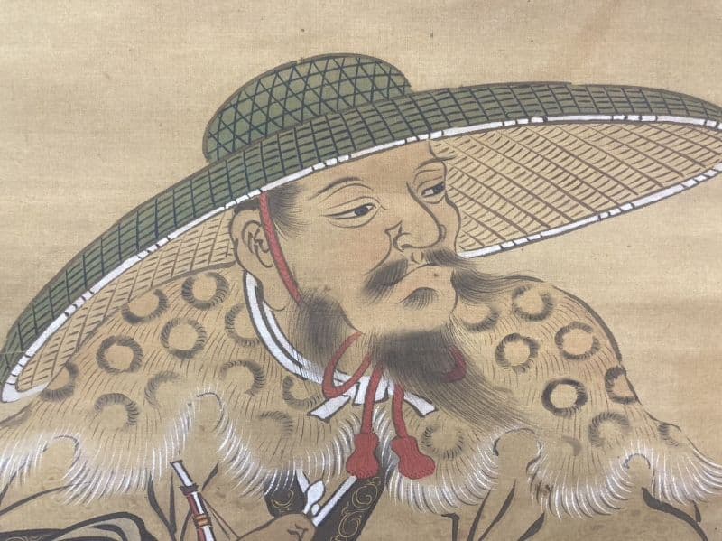 狩野梅雲(狩野為信)／狩野氏信の息子「人物画」掛軸 絹本：幕府の表絵師