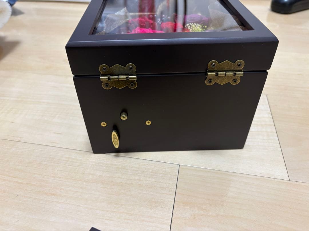 オルゴール付き　ドライフラワー　小物入れ