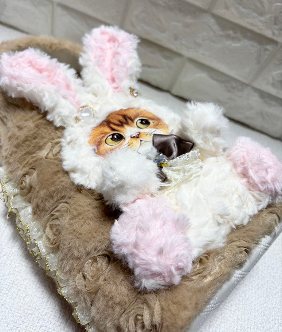 は*☆様 コヤンイサムチョン　サイドファスナーバッグ　ベージュファー　白うさちゃ