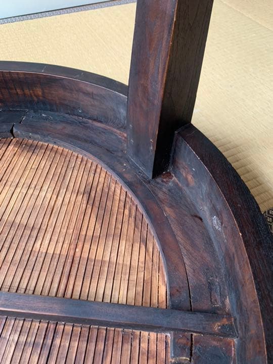 アジアン家具　チーク材円卓　ラウンドテーブル　ちゃぶ台　希少　美品　アンティーク