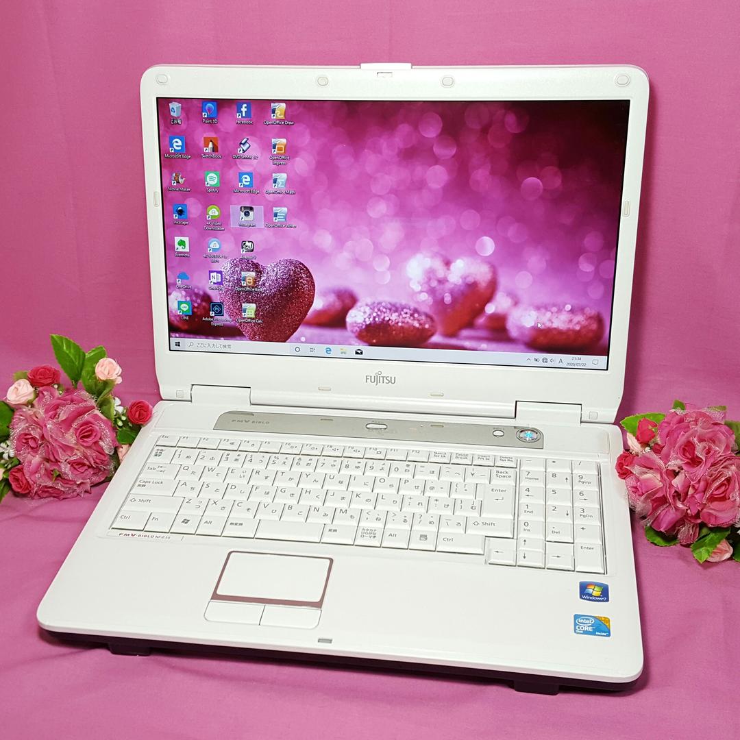 Win10□HDD320G&メモリ4G✧HDMI&テンキ✧ホワイトBIBLO❣❣