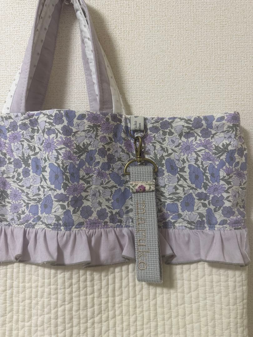 入園入学・リバティ×韓国ヌビ レッスンバッグ 体操服袋 お弁当袋 ネームバンド付