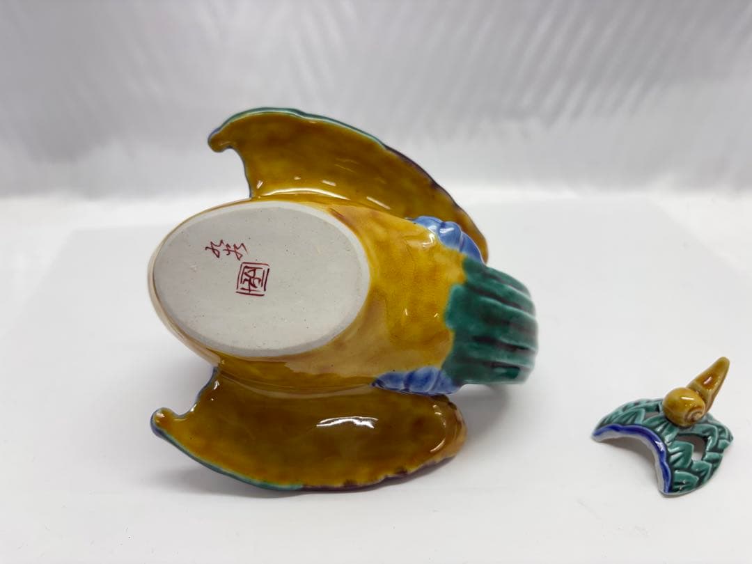 で*い様 九谷焼 木田弘之 鳳凰 香炉 置物 色釉