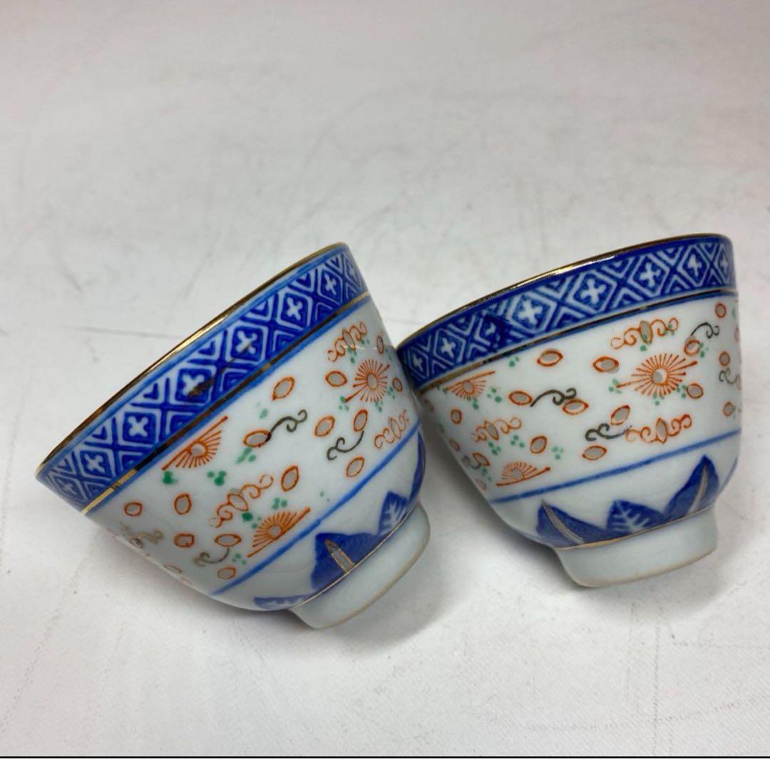 清時代　煎茶碗　4客　径7.3㎝