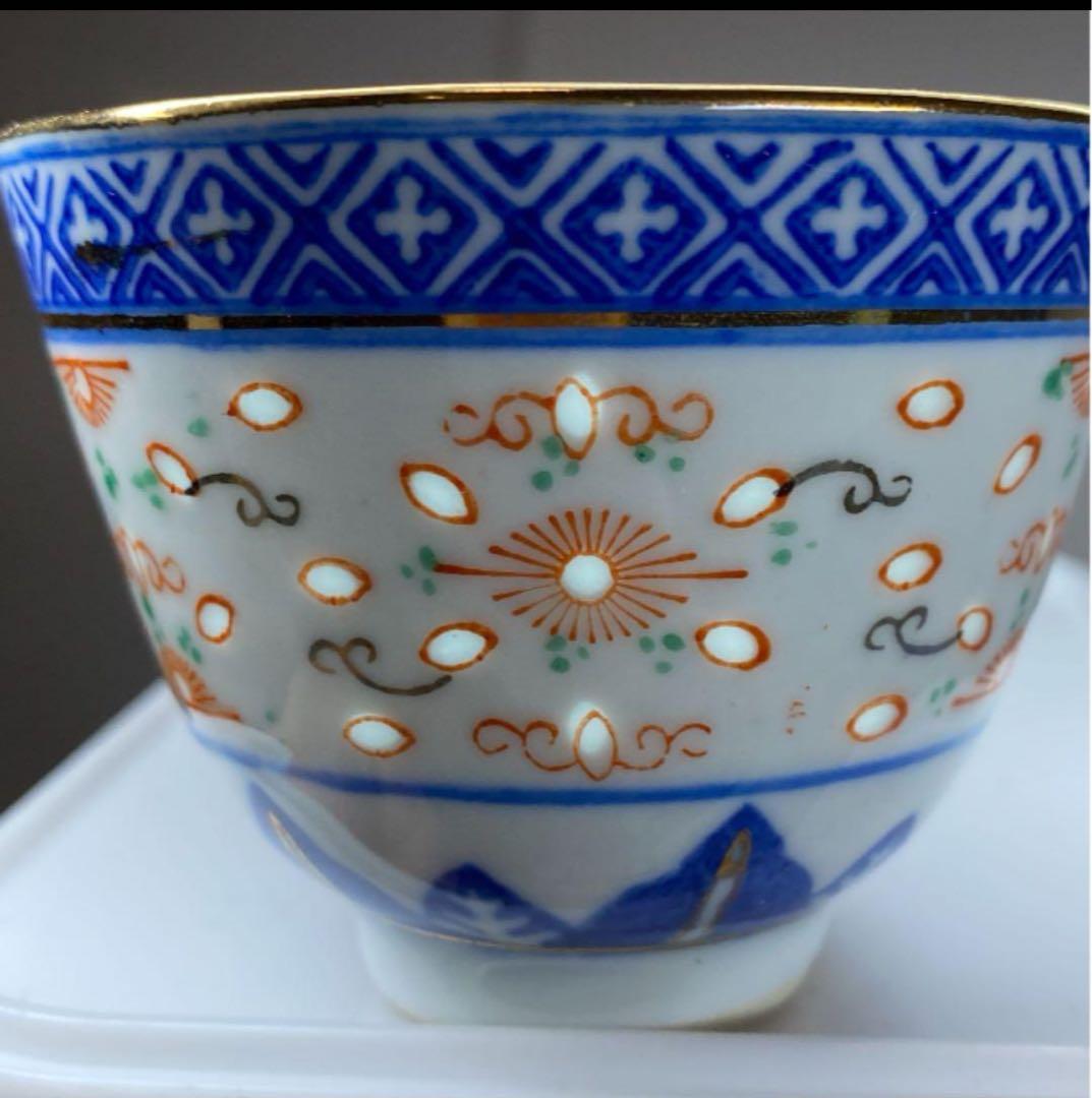 清時代　煎茶碗　4客　径7.3㎝