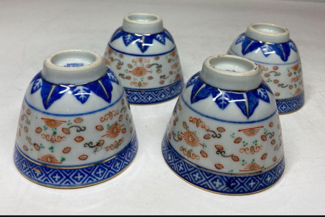 清時代　煎茶碗　4客　径7.3㎝