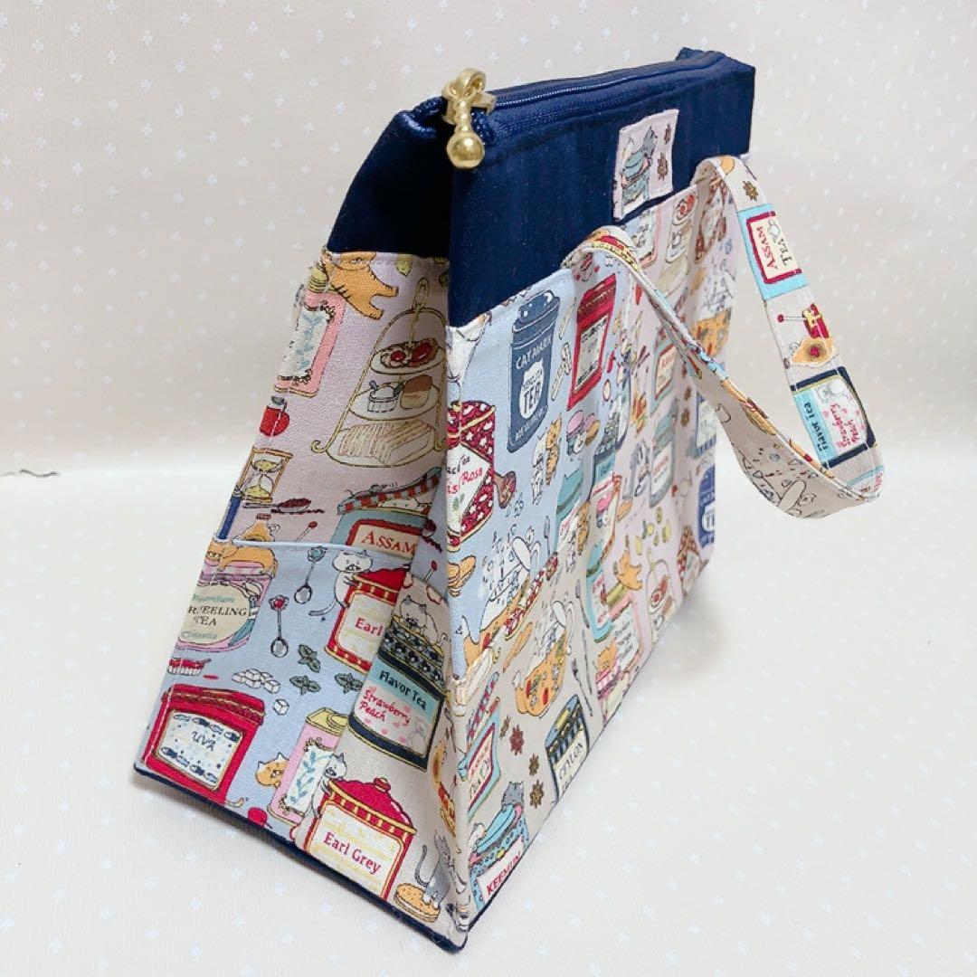 chibinyanco。 テントポーチ エコバッグ ねこ生地パッチワーク