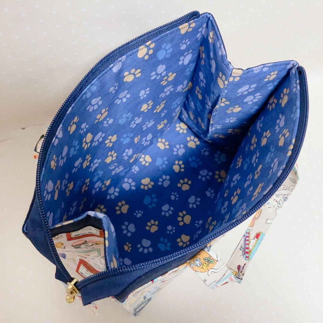 chibinyanco。 テントポーチ エコバッグ ねこ生地パッチワーク