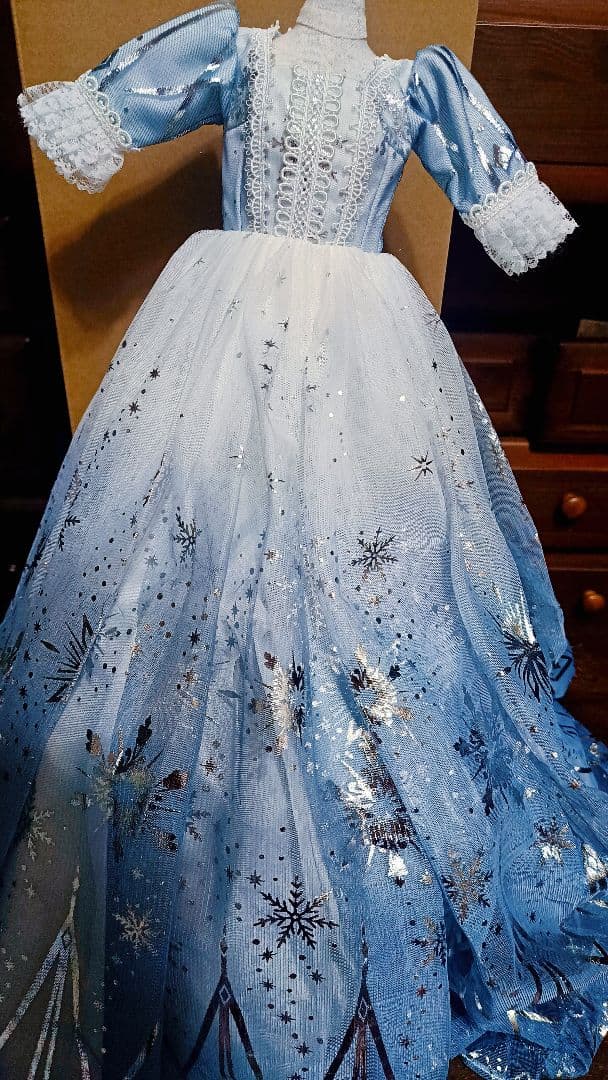 1/3 60cm SD DD向け 雪花柄 ドール用衣装 ドレスセット