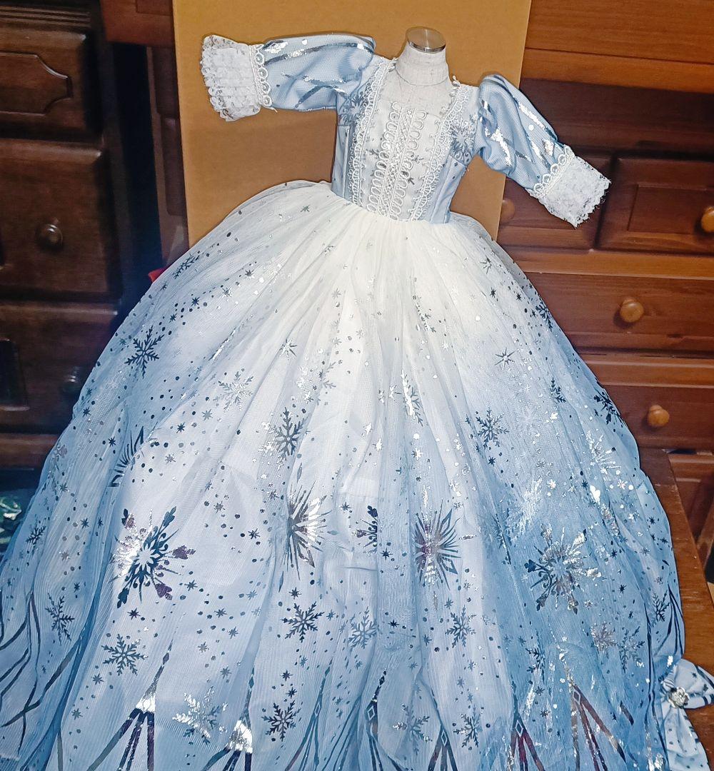 1/3 60cm SD DD向け 雪花柄 ドール用衣装 ドレスセット