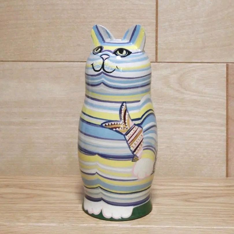 ロシア雑貨 マトリョーシカ ～ モダンな縞シマ模様の猫 3ピース