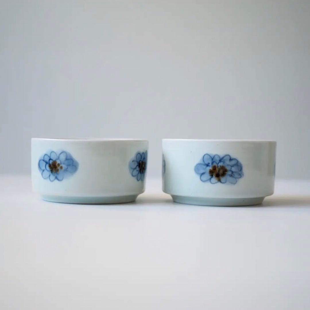 山口利枝　菊花文筒小鉢　二個セット