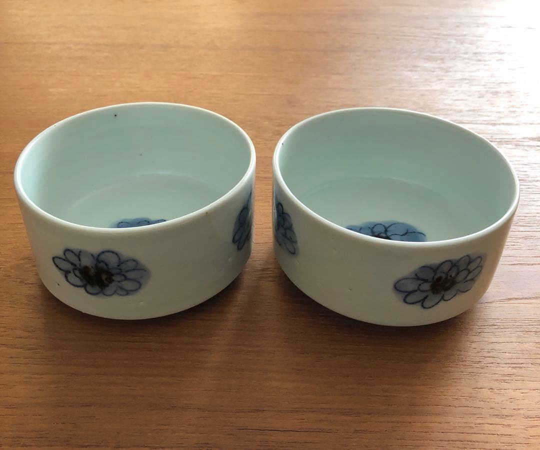 山口利枝　菊花文筒小鉢　二個セット