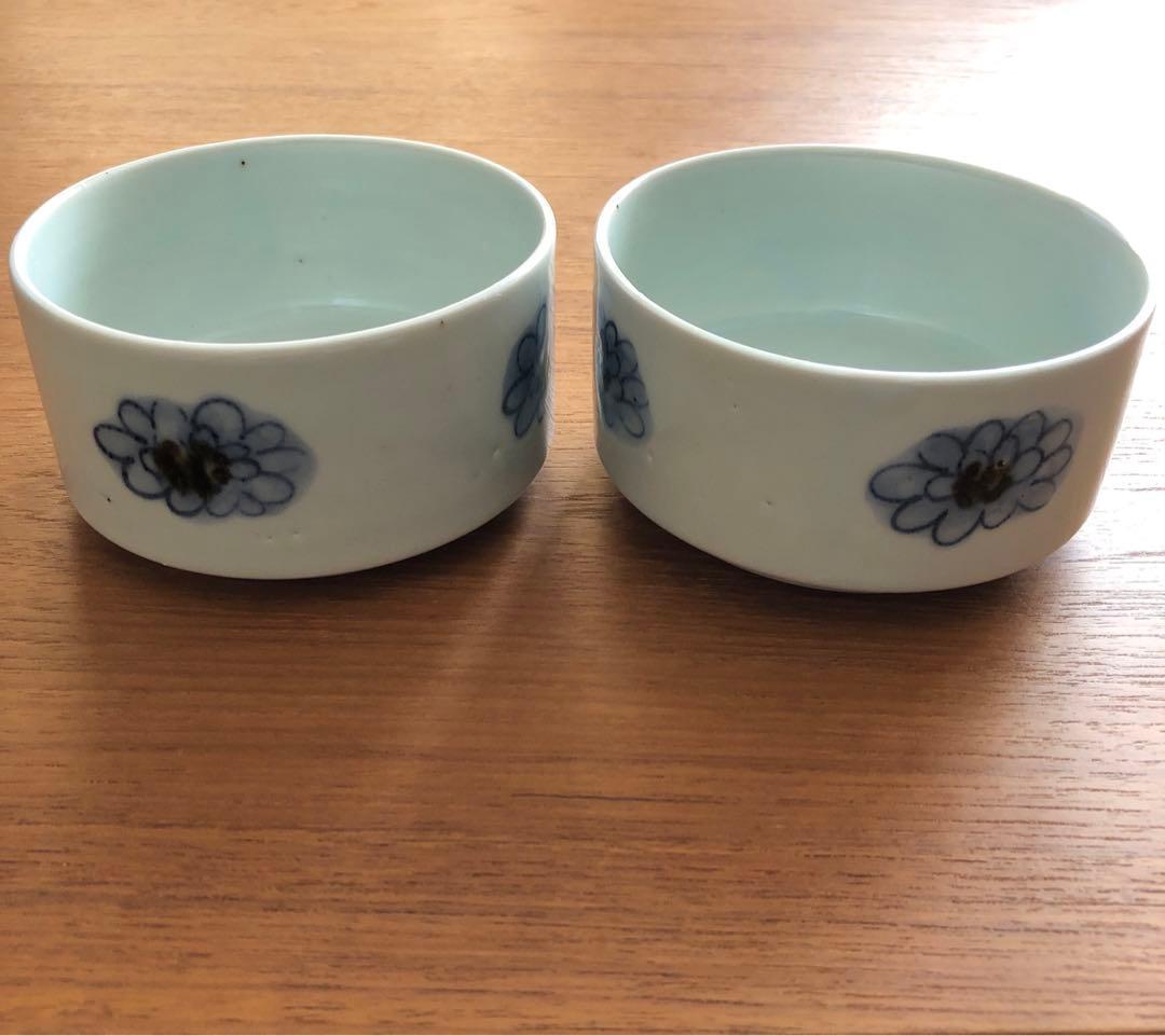 山口利枝　菊花文筒小鉢　二個セット