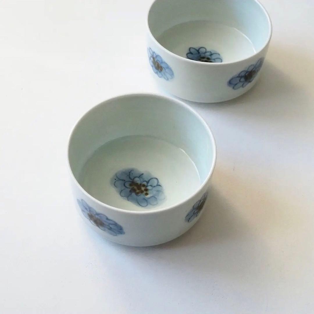 山口利枝　菊花文筒小鉢　二個セット