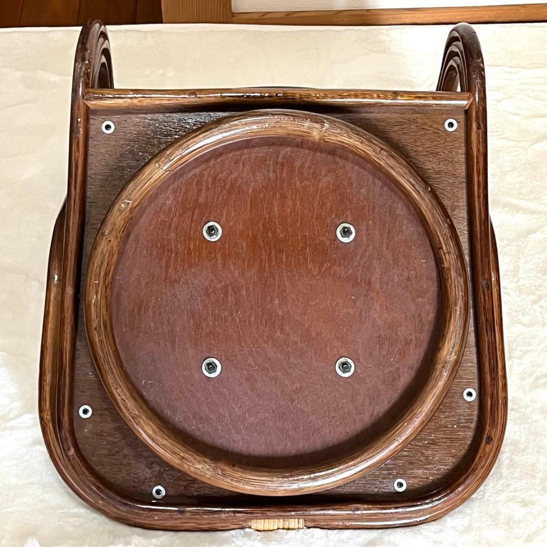 ラタン 回転座椅子 レトロ　ヴィンテージ　ラタンチェア　ロータイプ　2脚セット