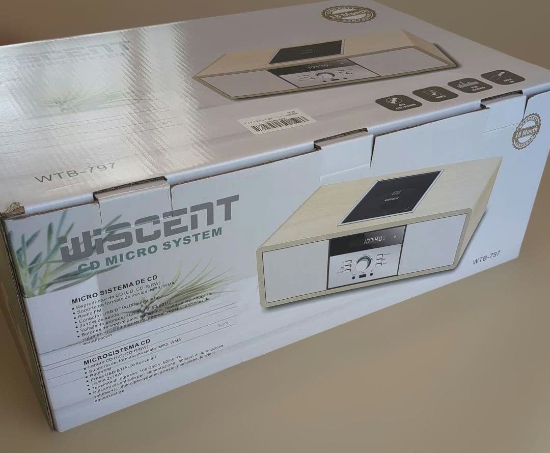 【新品未使用】WISCENT WTB-797 ミニコンポ CDプレーヤー レトロ