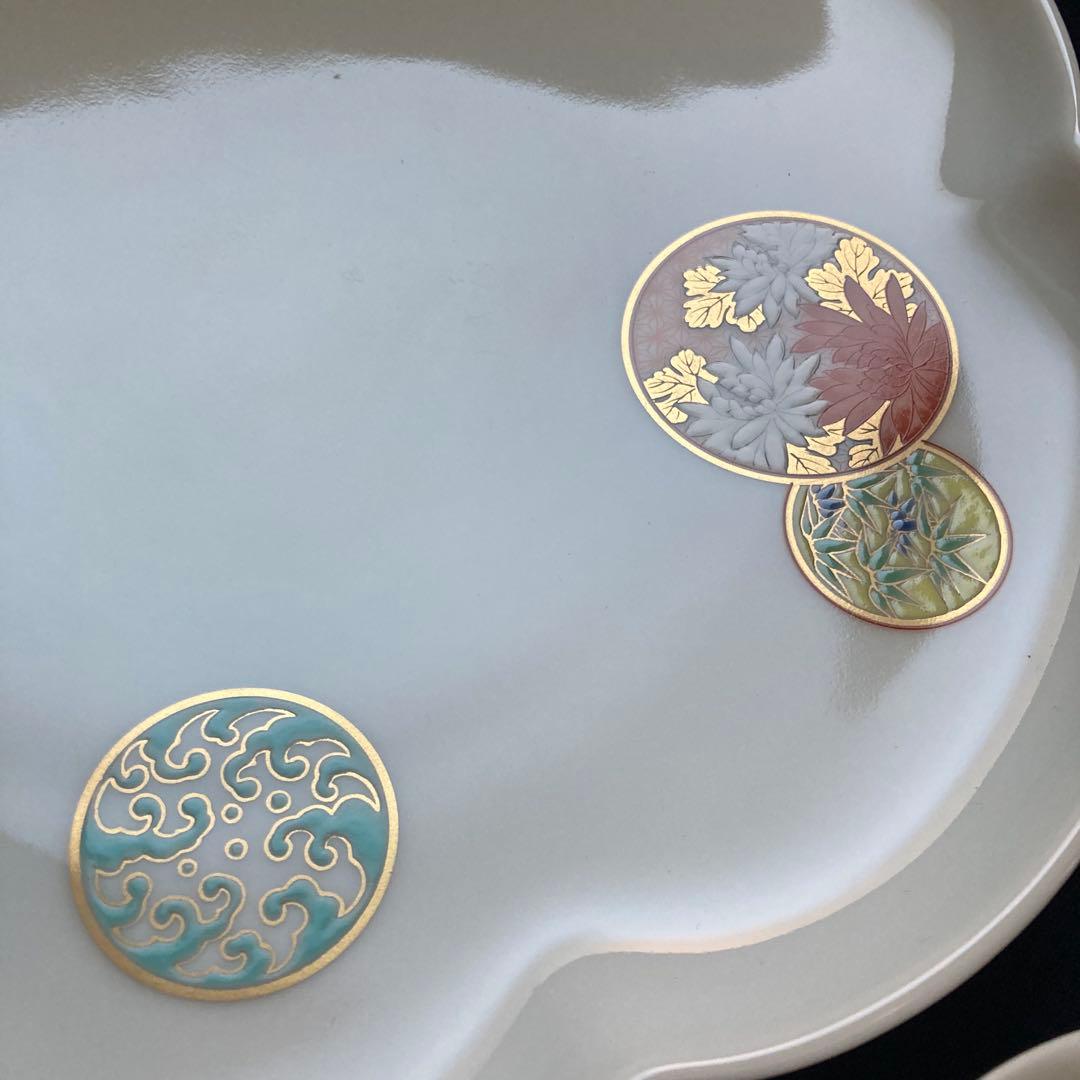 深川製磁　寿赤絵　八寸皿　小皿揃