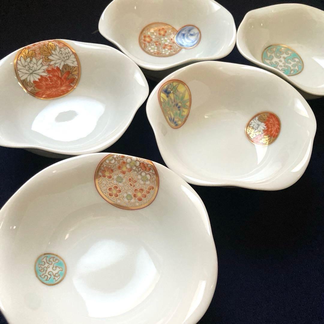 深川製磁　寿赤絵　八寸皿　小皿揃