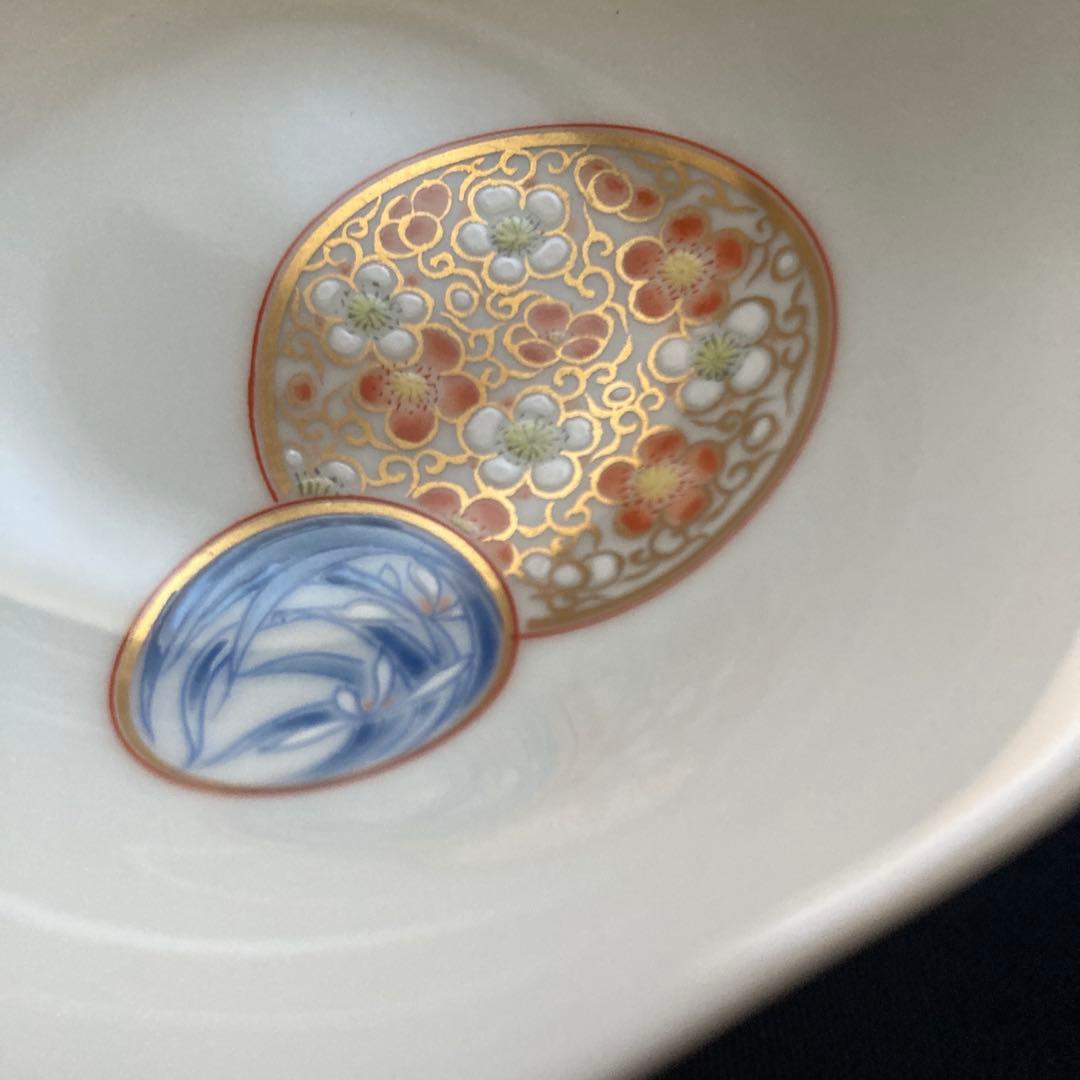 深川製磁　寿赤絵　八寸皿　小皿揃