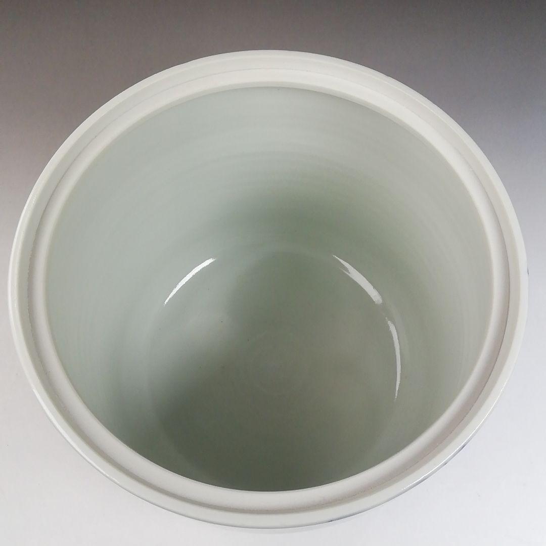 Ｗ３０７　水指　『染付　山水図』『高野昭阿弥 造』　共箱　茶道具