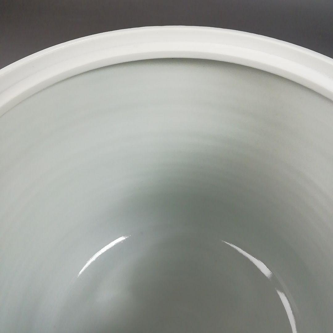 Ｗ３０７　水指　『染付　山水図』『高野昭阿弥 造』　共箱　茶道具