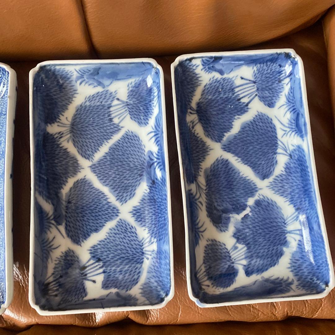 古伊万里　長皿　骨董　角皿　アンティーク　染付