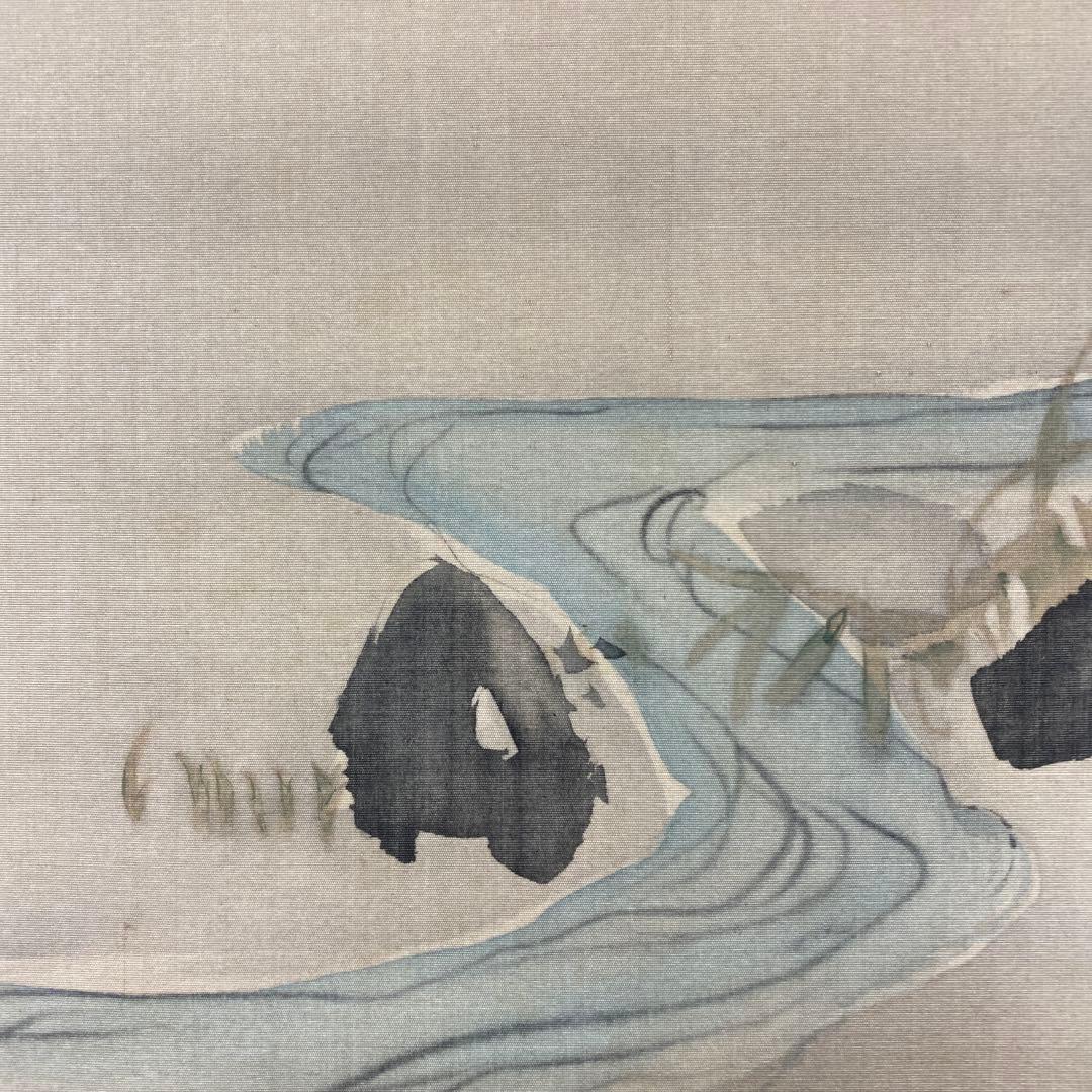 美品 掛け軸 尾形光琳筆 重文「躑躅」つつじ 名画 印刷