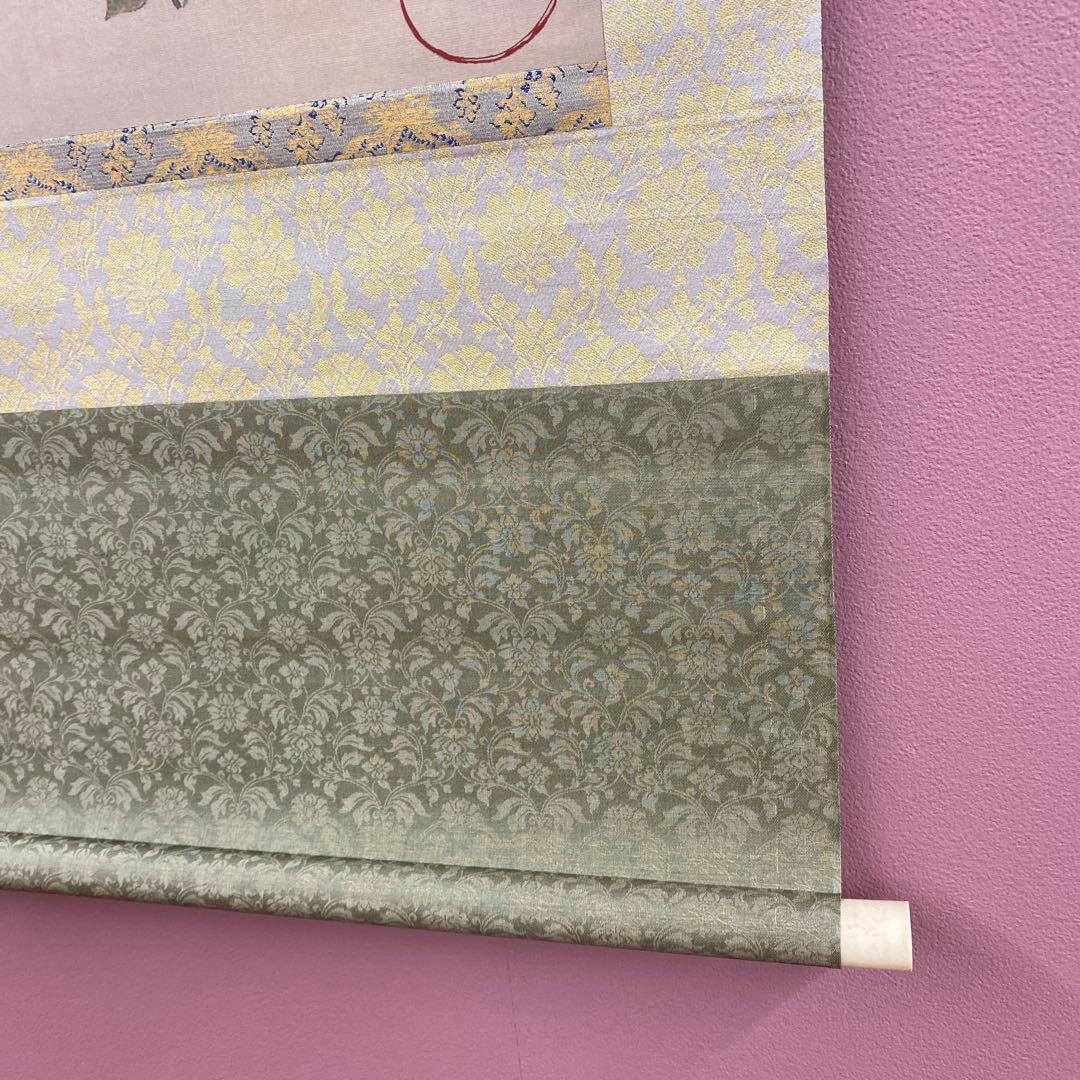 美品 掛け軸 尾形光琳筆 重文「躑躅」つつじ 名画 印刷