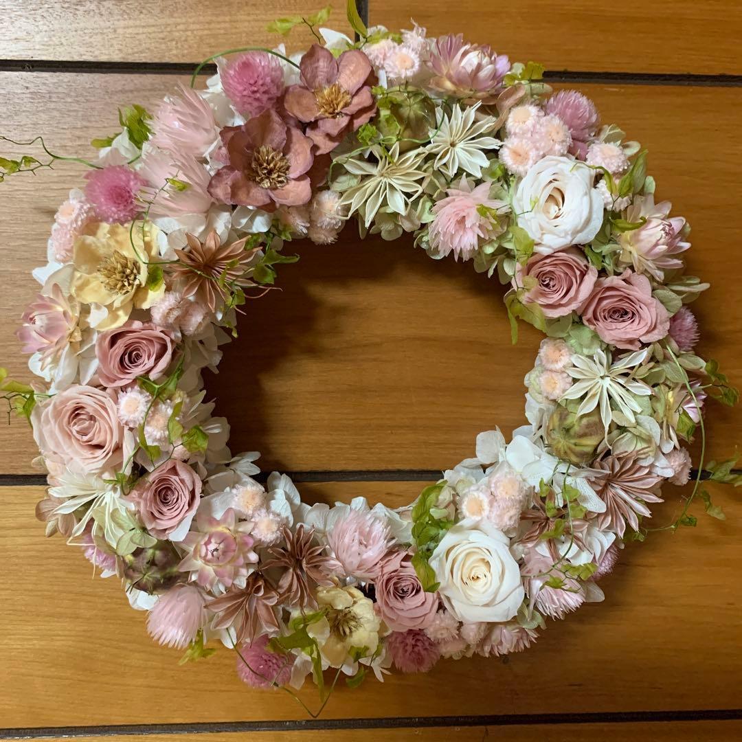 プリザーブドフラワー♡くすみピンク＆グリーン