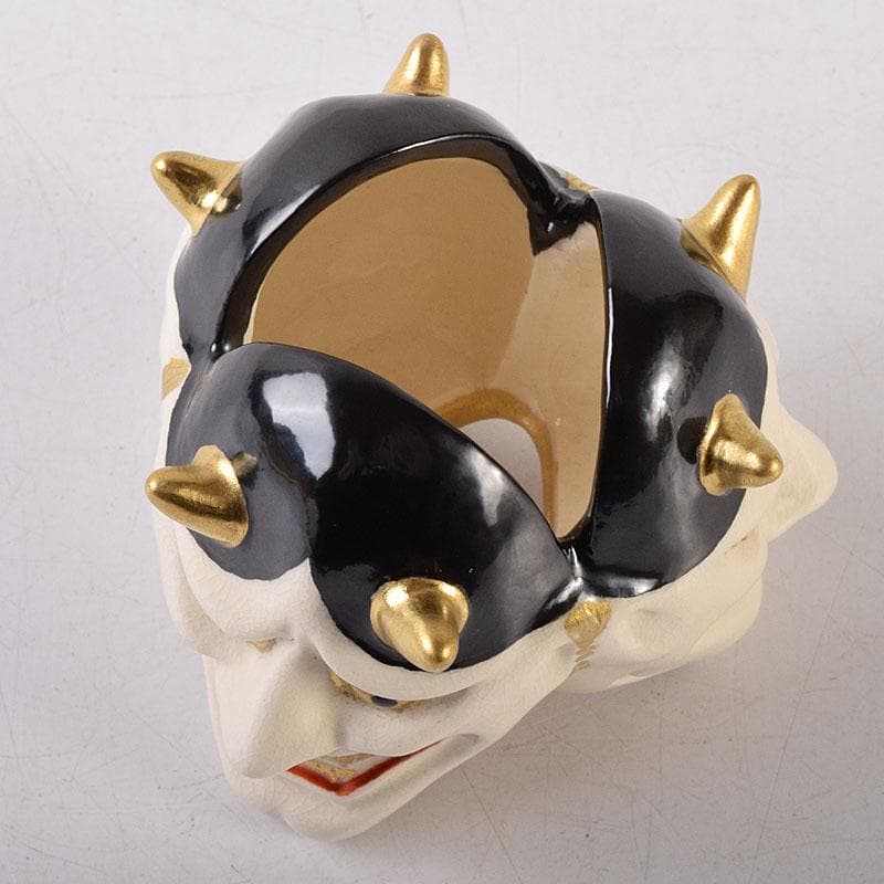 茶道具　京焼　紫翠窯　西村徳泉造　色絵　般若蓋置　共布共箱　V　8097