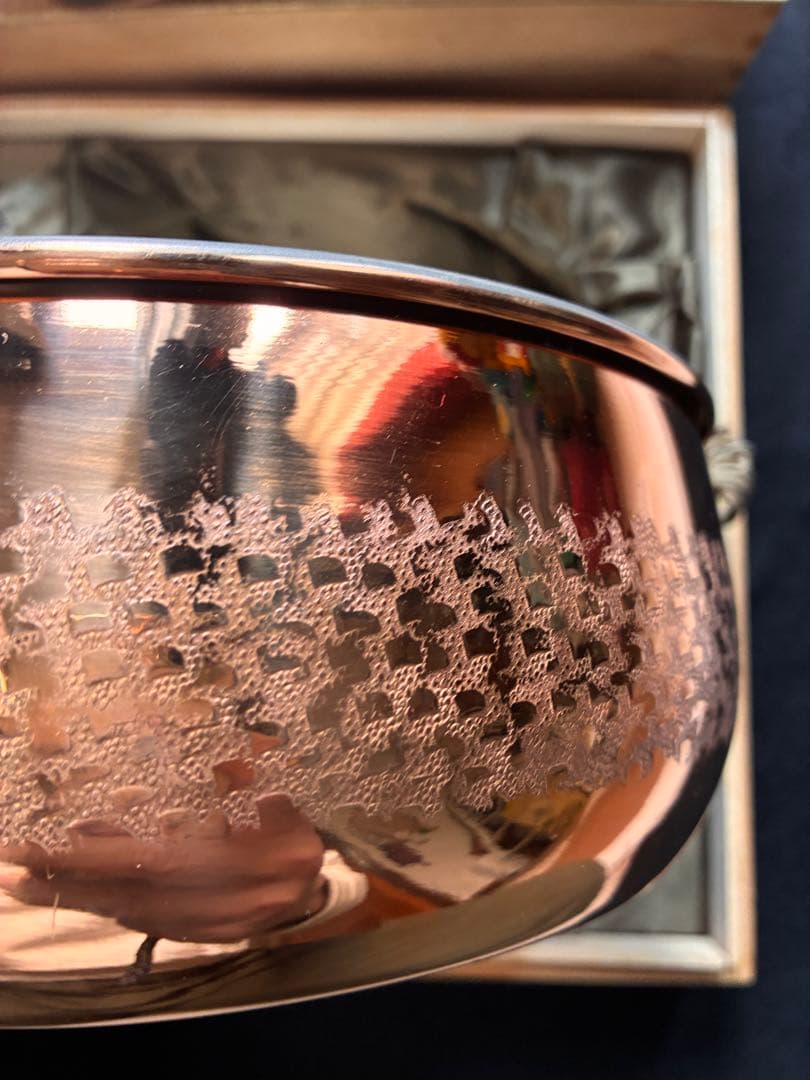 手打ち純銅鍋　きたくに　新潟燕市製　直径21cm 2.65L 蓋付き