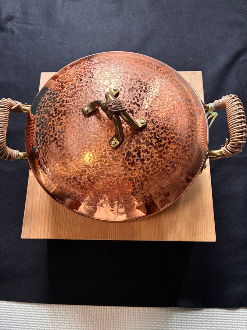 手打ち純銅鍋　きたくに　新潟燕市製　直径21cm 2.65L 蓋付き