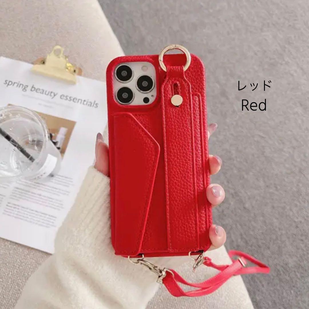 カードポケット＆ショルダー付き♡お出かけにも便利な名入れ可能iPhoneケース