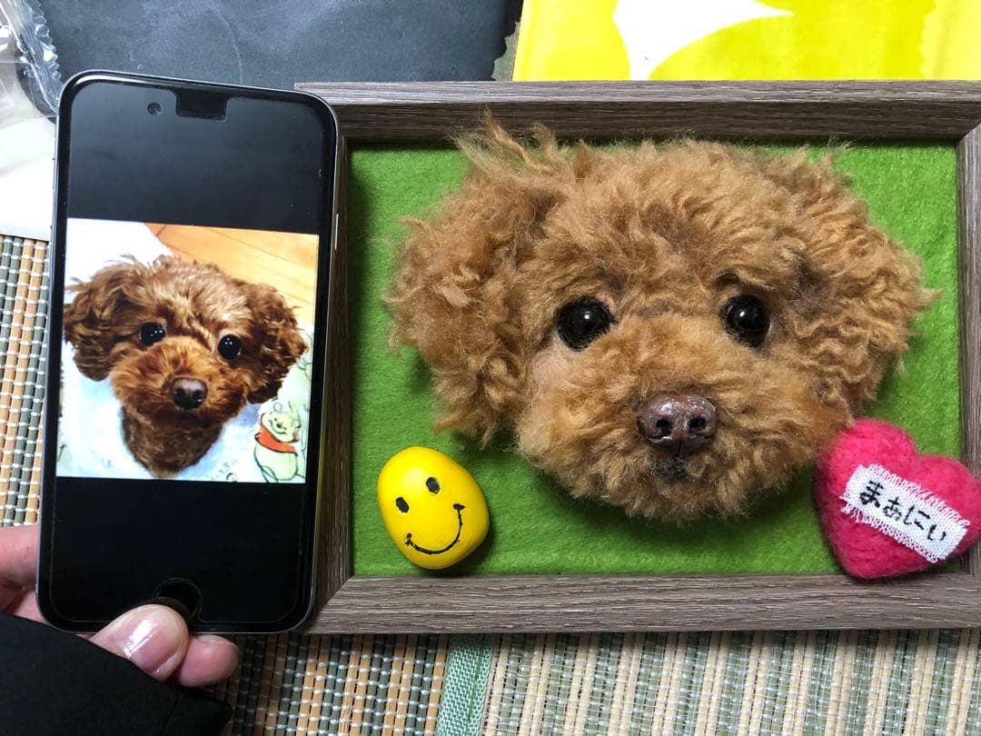 わんこ限定　わたわたペット　うちの子プレート　羊毛フェルト作品