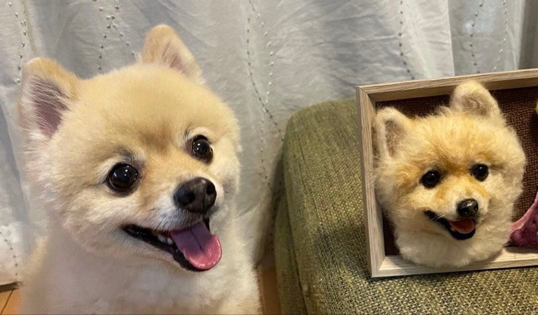 わんこ限定　わたわたペット　うちの子プレート　羊毛フェルト作品