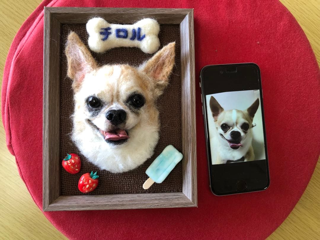 わんこ限定　わたわたペット　うちの子プレート　羊毛フェルト作品