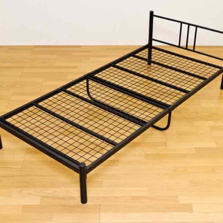 パイプシングルベッド　BK/WH