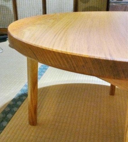 欅の丸ローテーブル　オール無垢材